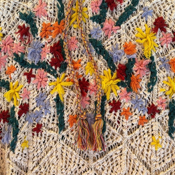 NWT!  Free People Wild Meadow Pullover w Hoodie Crochet Knit Sweater Size L - Picture 5 of 11